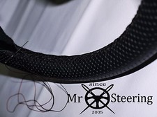 FOR AUSTIN MINI 1275 GT 69-80 PERFORATED LEATHER STEERING WHEEL COVER DOUBLE STT