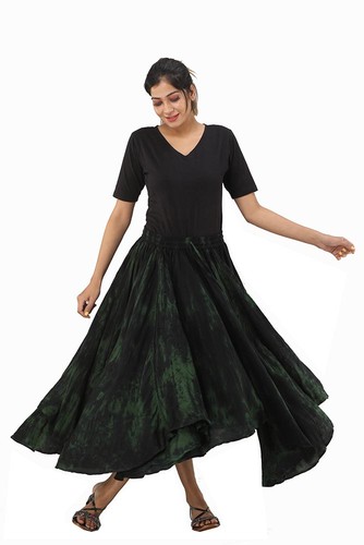 Skirt braid green black lxl - black,