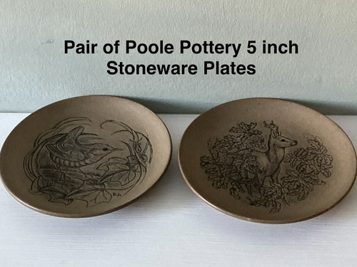 Pair vintage poole pottery - poole,