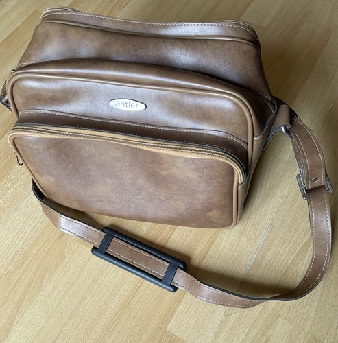 Vintage brown leather - brown, antler