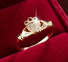 Gold Tone Claddagh Ring –