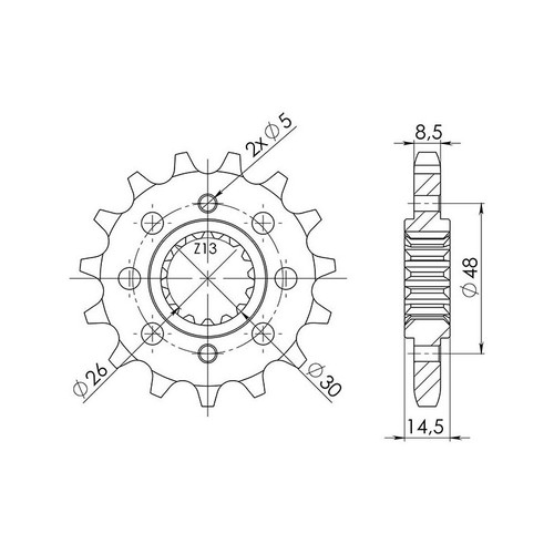 Sgr sprocket p530 d17 - sgr, s+2