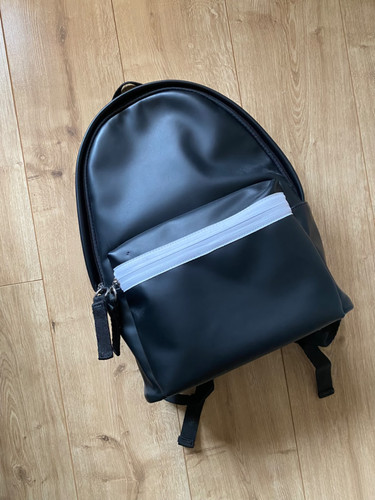 Faux leather backpack - leather,