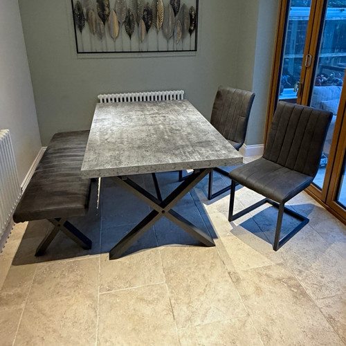Rectangular grey black dining - rectangular, grey/black