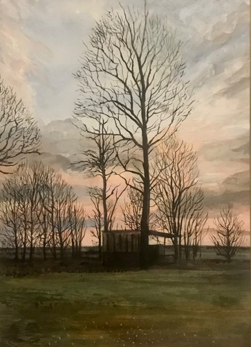 Painting sunset original - painting,