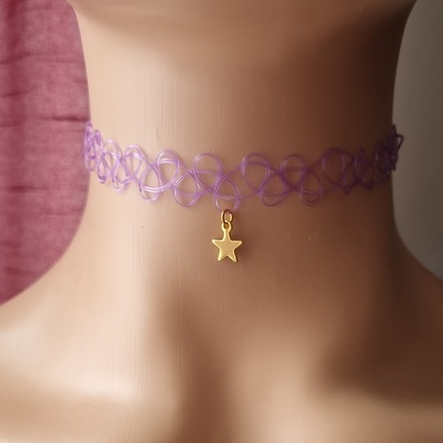 Tattoo choker stretch necklace - choker,