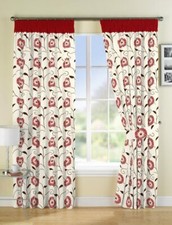 66" X 54" CURTAINS RED BLACK