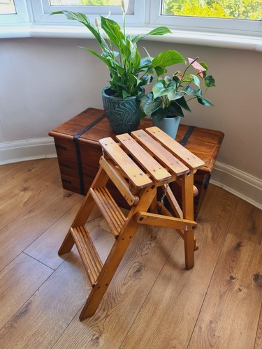 Vintage stepladder wooden 20th - vintage,