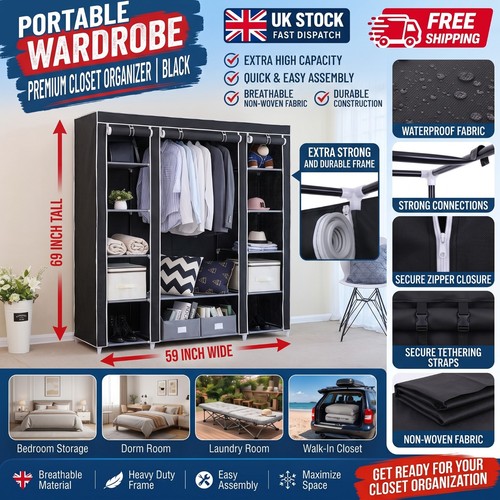 Portable clothes wardrobe - portable,