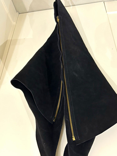 Black suede full chaps with - full,