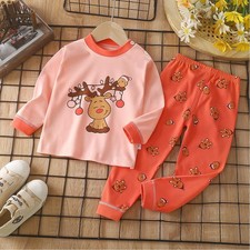 baby's 2 piece Xmas outfit reindeer pink age 6-12 months, New