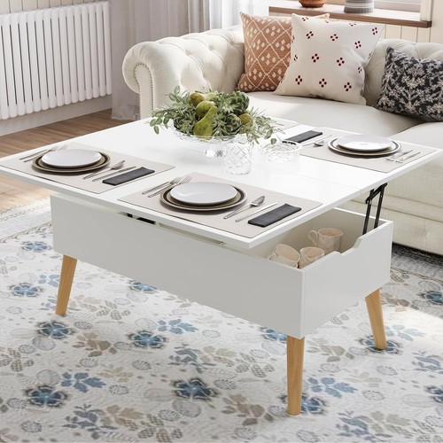 White coffee table - table, with
