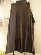 Japanese Women's Traditional Kimono HAKAMA Skirt Brown Size S