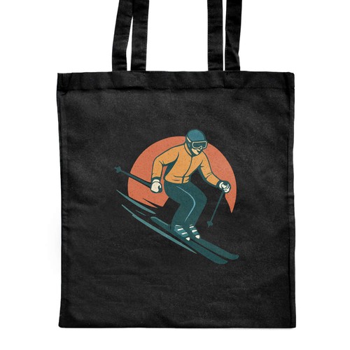 Skiing person shopping tote - shopping,
