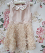 MONSOON Blush Mink Pink Ruffle Rose Party Occasion Dress 6-7 Yrs  £50 WORN ONCE