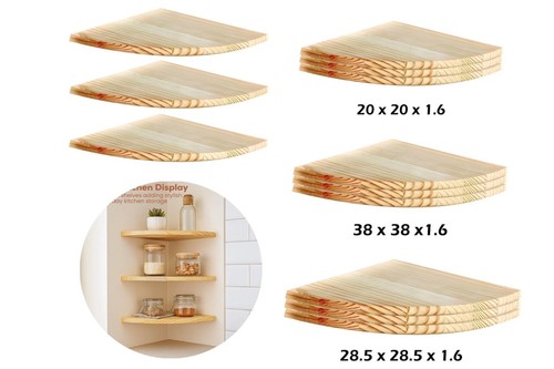 Wooden corner shelf natural - corner,