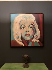 Large Marilyn  Monroe Portrait Painting Pop Art Style Acrylics On Canvas
