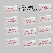 Oblong Cushion Pad Rectangular Shape Hollowfiber Cushions Inserts Inners Scatter
