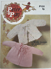 Baby girls matinee coat KNITTING + CROCHET PATTERN cardigan Peter Pan P131
