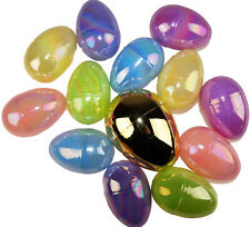 12 Plastic Surprise Eggs & 1 Large Gold Egg  - Fill With Easter Hunt Chocolate