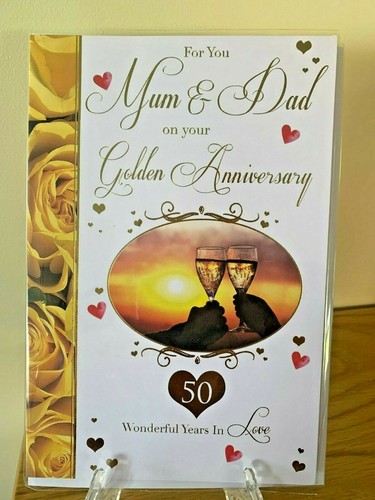 Golden wedding anniversary - golden,