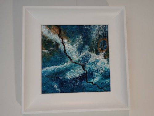 Original mixed media abstract - mixed, media.