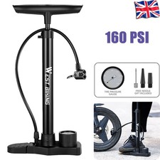 MTB Road Bike Bicycle Tire Inflator Floor Pump Presta Schrader Valve Portable UK