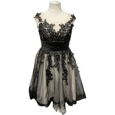 Grace Karin Black Embellished Cocktail Dress Knee Length Women Size