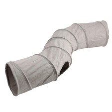 Collapsible Cat Tunnel Toy Grey Suede Large with Ball For Indoor Cats Rabbits UK