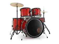 Back Beat Drums Full Size 5 Piece Red Drum Kit