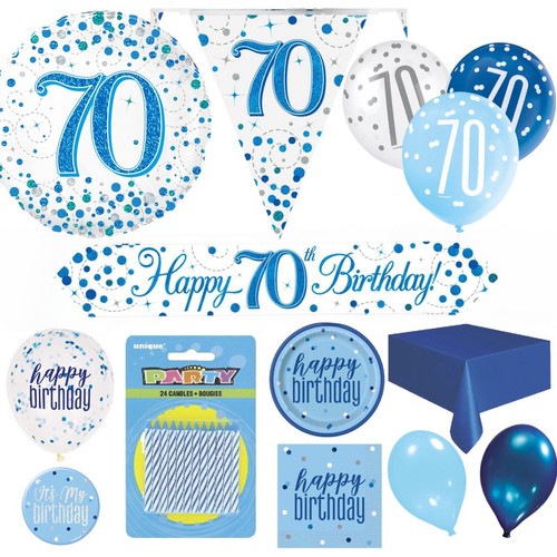 70th birthday decorations blue - 70th,