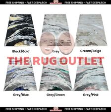 Napoli Shimmer Rug - Soft Modern Marble Design Elegant Hard Backed Living Room