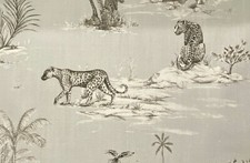 Safari Fabric Cotton African Grey Fibre Naturelle Curtain  Blind Upholstery