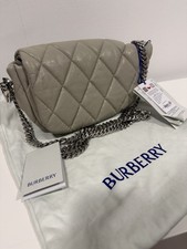 Burberry Shield Lock Lambskin Leather Shoulder Bag, Fog,  NEW  - With tag