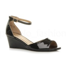 WOMENS LADIES LOW MID WEDGE