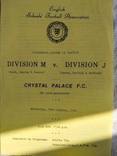 1984/85 England Schools International Trial  Division M v Division J Programme.