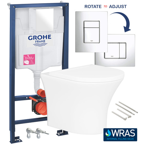 Rimless wall hung toilet - wall, &