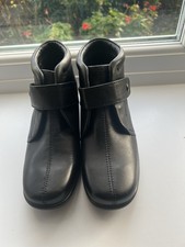 Padders Ladies Black Leather Ankle Boot. Size 6 Wide Fit. Brand New.