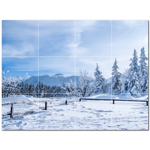 Winter ceramic tile wall mural - ceramic,