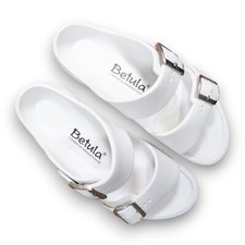 Birkenstock Betula Women's US 9 White All Synthetic Sandel 2 Straps