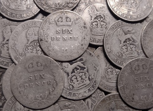 Grams sixpence british - sixpence,