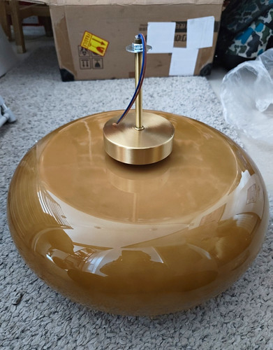 Amber glass dome pendant - dome,
