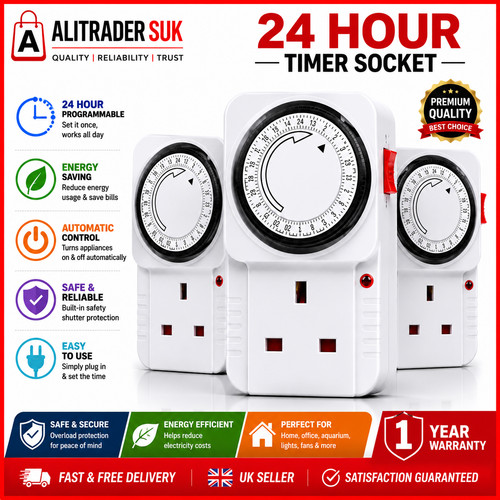 Hour timer clock socket - 24, uk