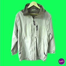 KLEPPER Men's 2-Way Convertible Rain Jacket, Detachable Hood, Cream, UK 12