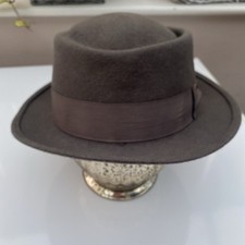Vintage brown Bowler Hat made in England Original Old gents Hat Size 6 7/8 