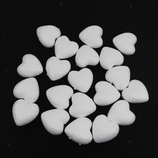 20Pcs 60mm White Modelling Craft Polystyrene Foam Love Heart