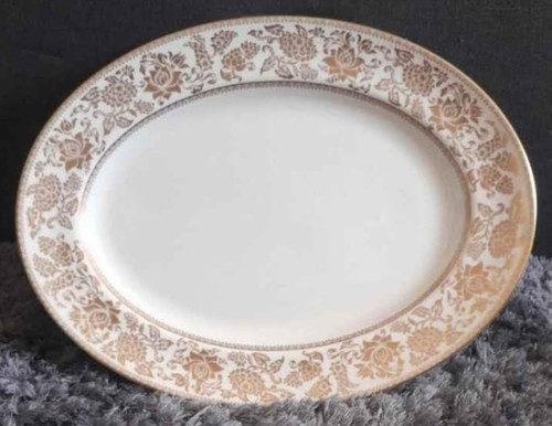 Wedgwood gold damask - white, &