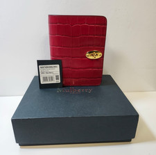 (NEW) MULBERRY Postman's Lock Pocket Book | Shiny Croc Red Berry | RRP £280