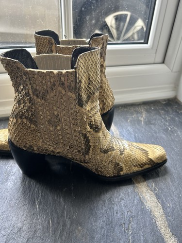 Snakeskin leather cowboy boots - snakeskin,