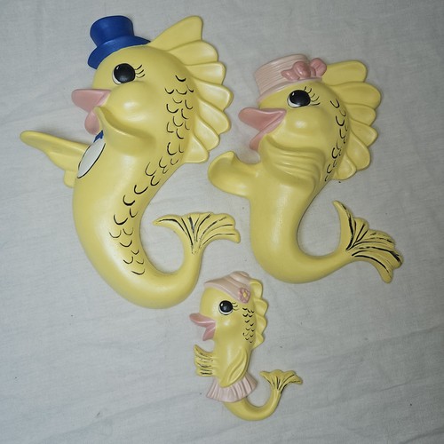 Vintage lot yellow fish - of,